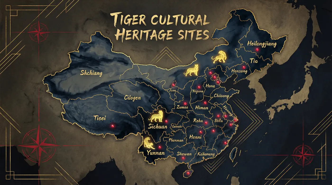 中国虎文化分布地图 - 四虎影视 | 虎脉寻踪